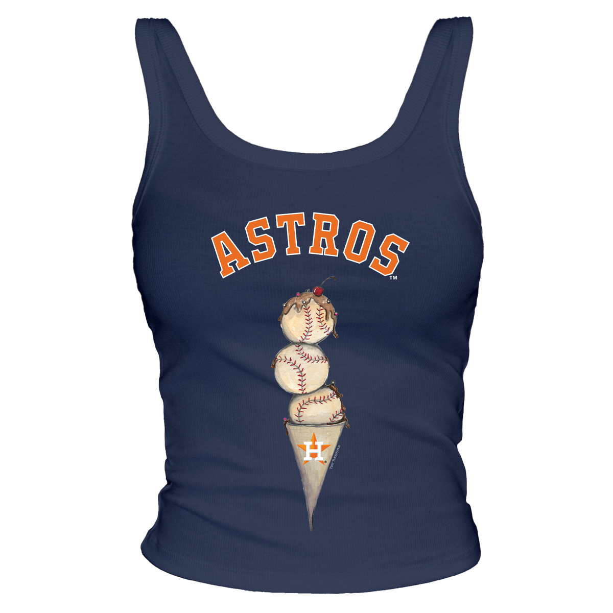 Houston Astros Triple Scoop Ribbed Tank - Tiny Turnip