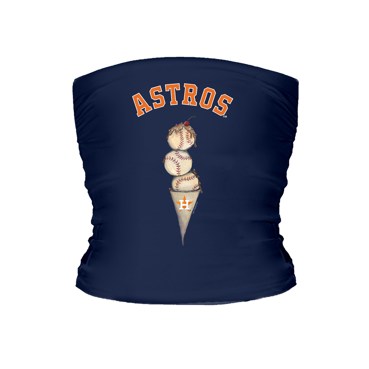 Houston Astros Triple Scoop Tube Top - Tiny Turnip