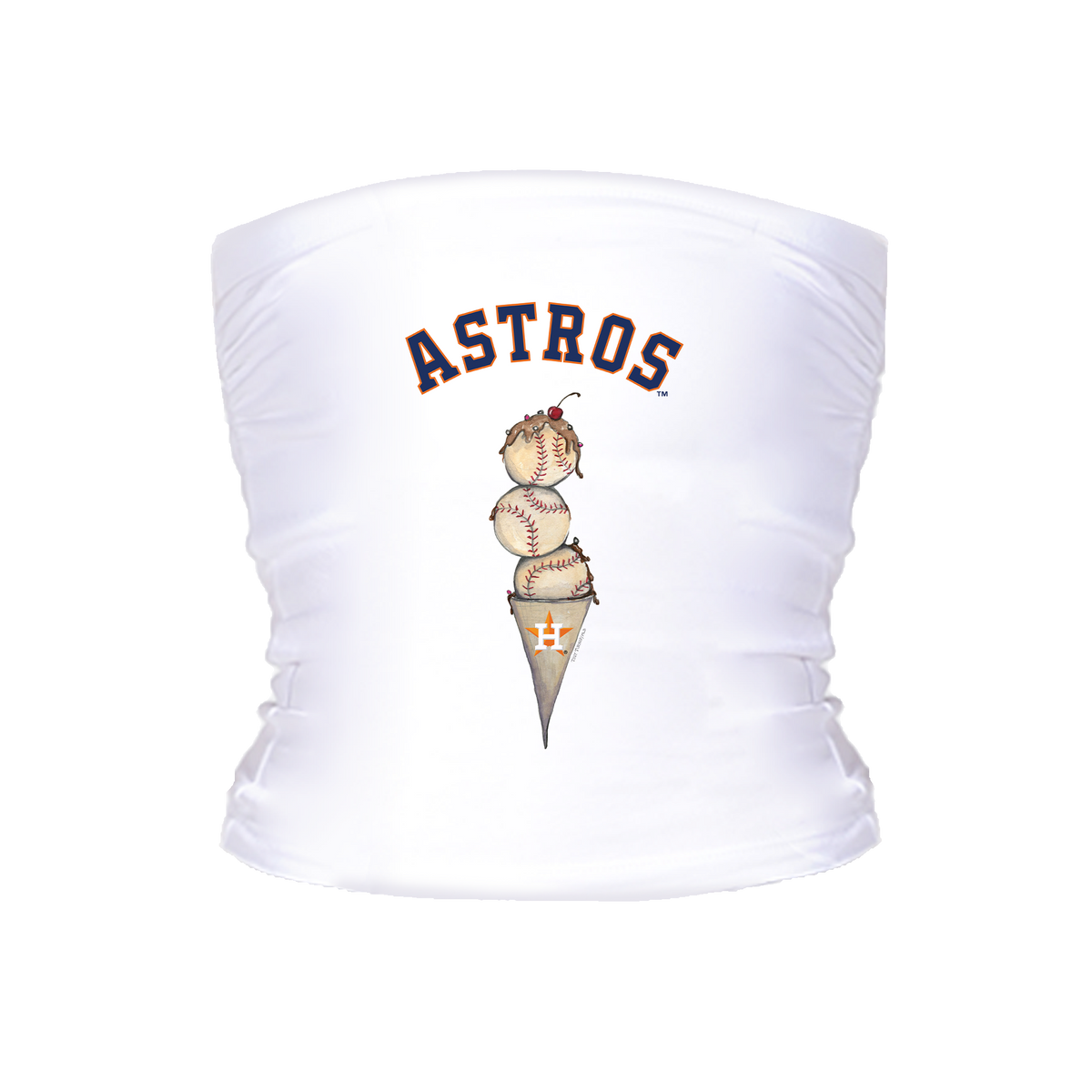 Houston Astros Triple Scoop Tube Top - Tiny Turnip