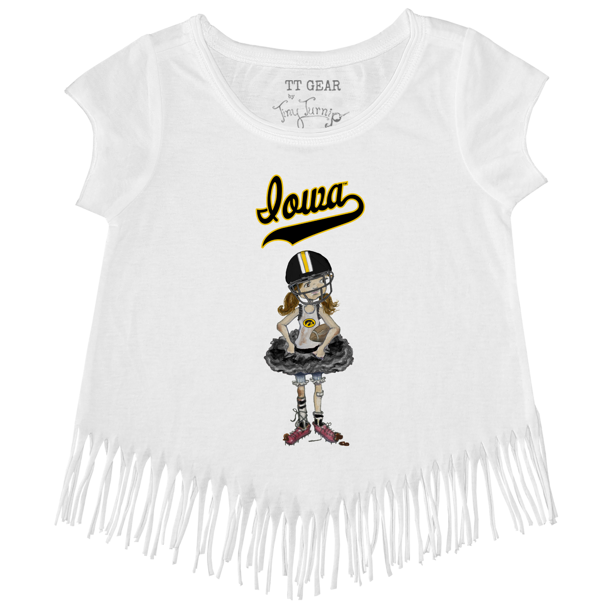 Iowa Hawkeyes Babes Fringe Tee