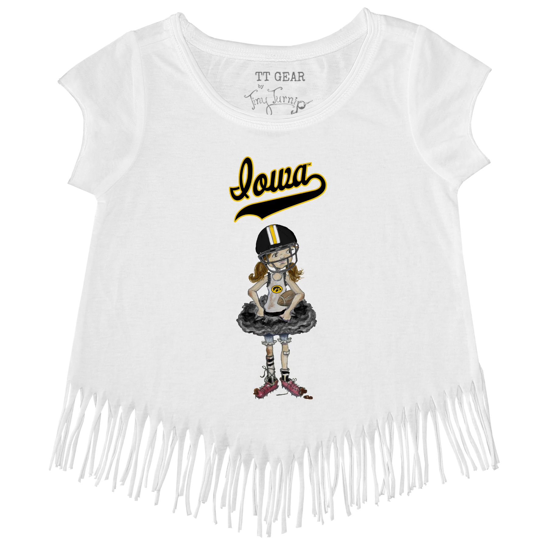 Iowa Hawkeyes Babes Fringe Tee