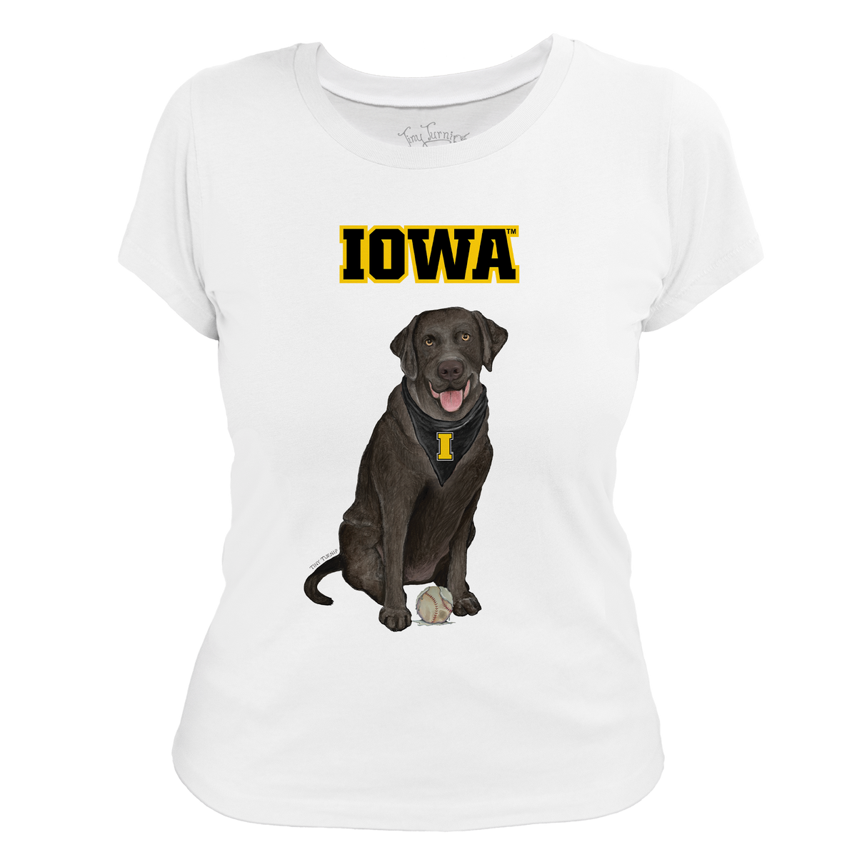 Iowa Hawkeyes Black Labrador Retriever Women's Tee Shirt