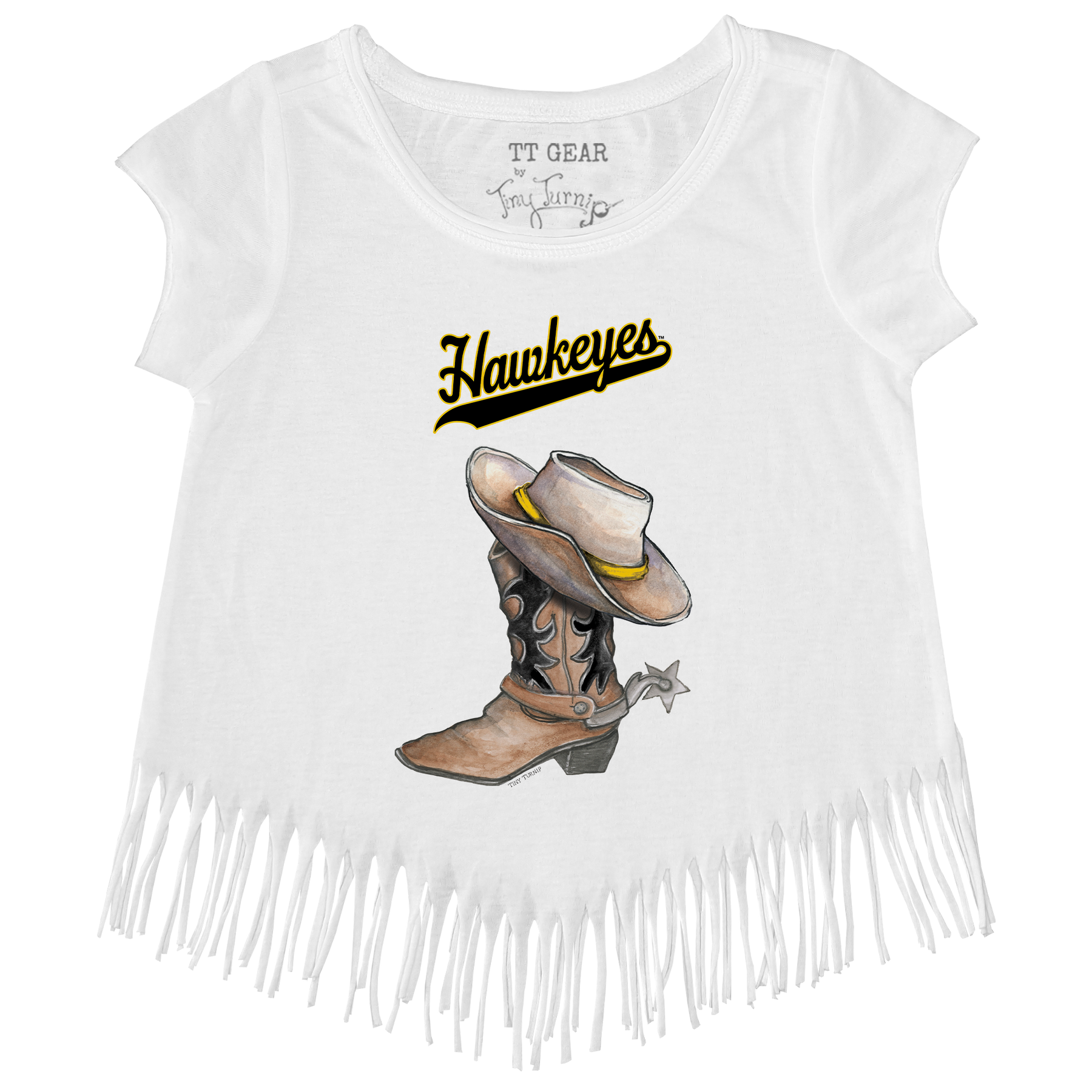 Iowa Hawkeyes Cowboy Boot Fringe Tee