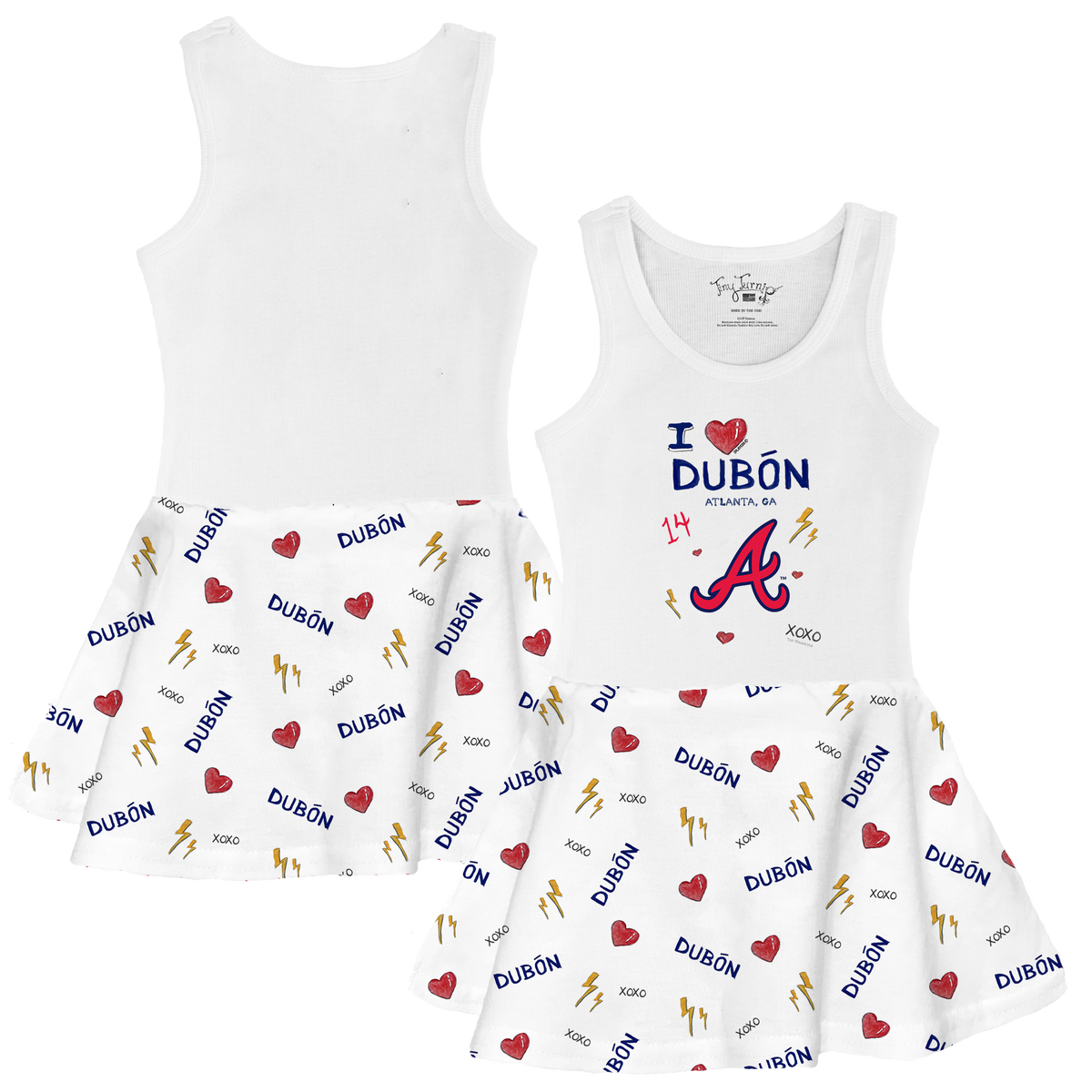 VIP I Heart Player w/ Name, Number - Tank Swing Dress - Tiny Turnip