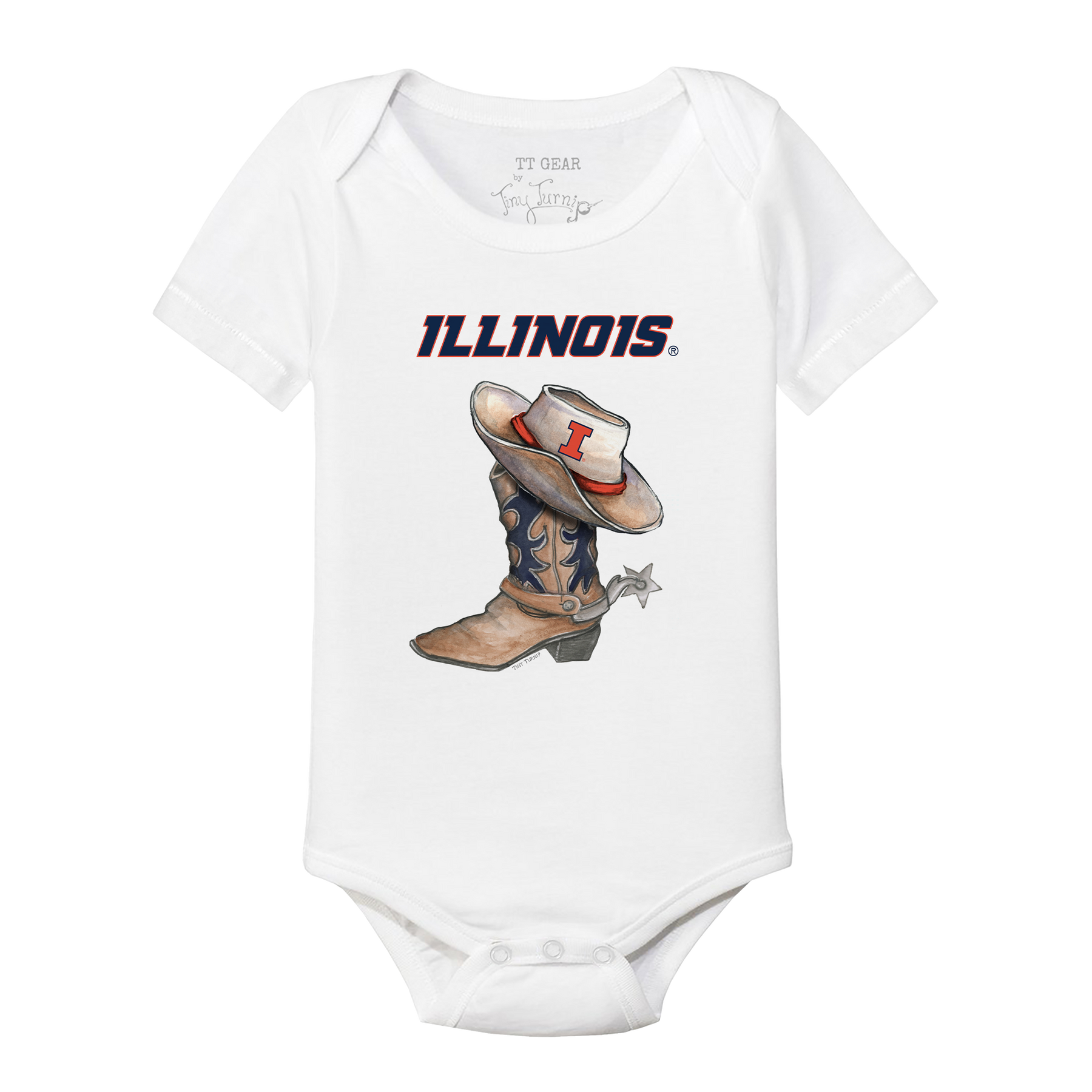 Illinois Fighting Illini Cowboy Boot Short Sleeve Snapper