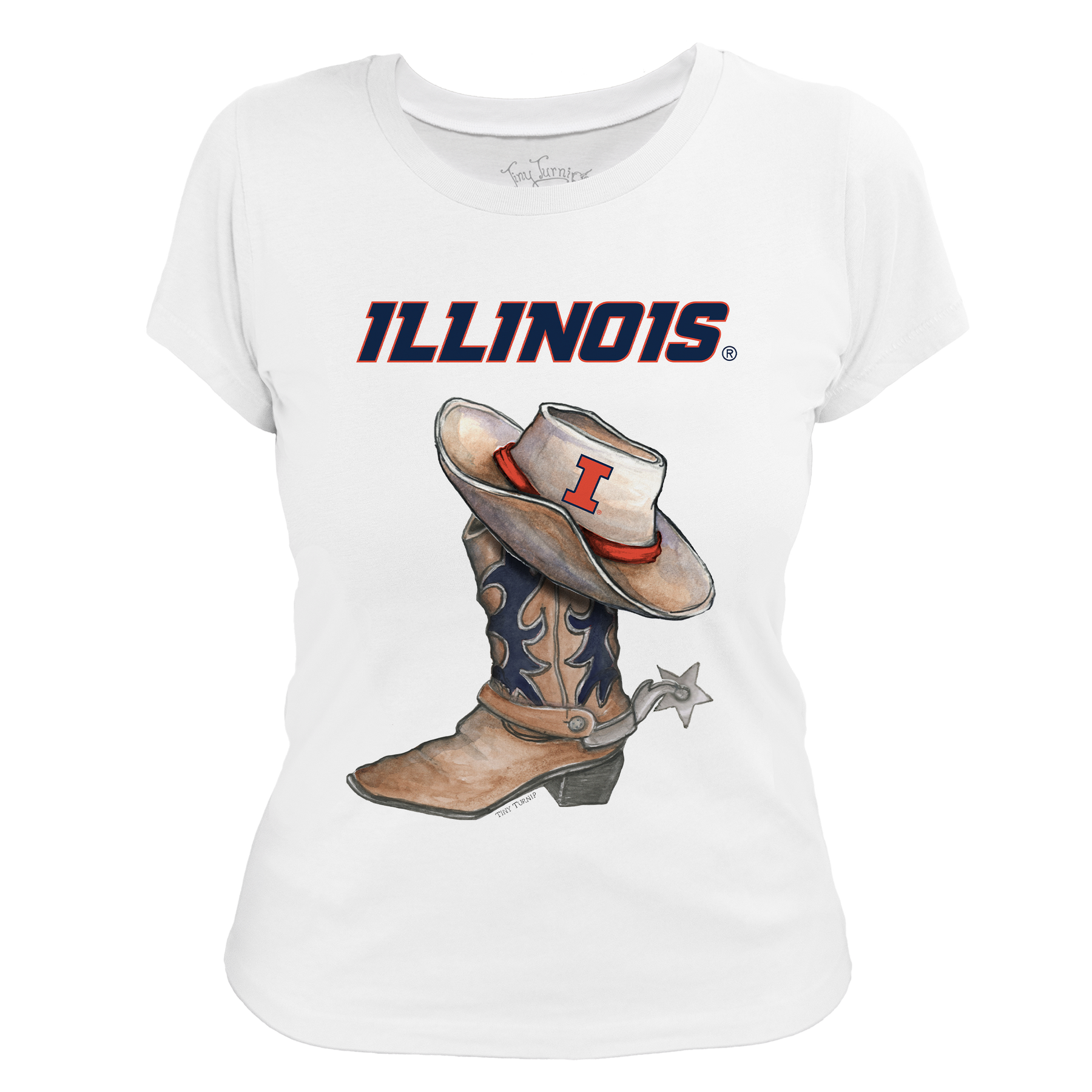 Illinois Fighting Illini Cowboy Boot Women's Tee Shirt