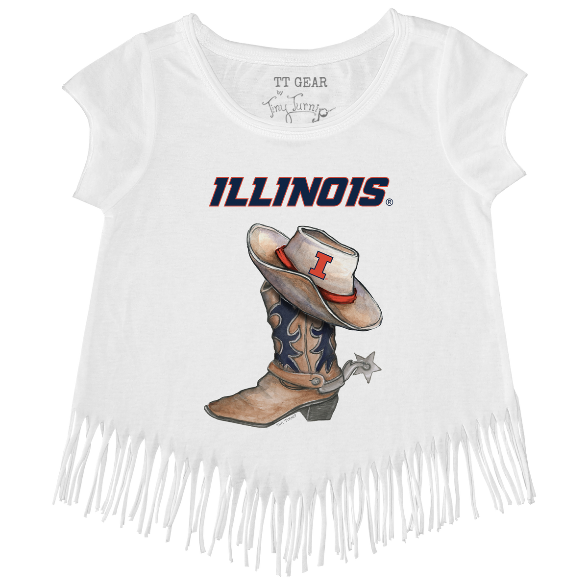 Illinois Fighting Illini Cowboy Boot Fringe Tee
