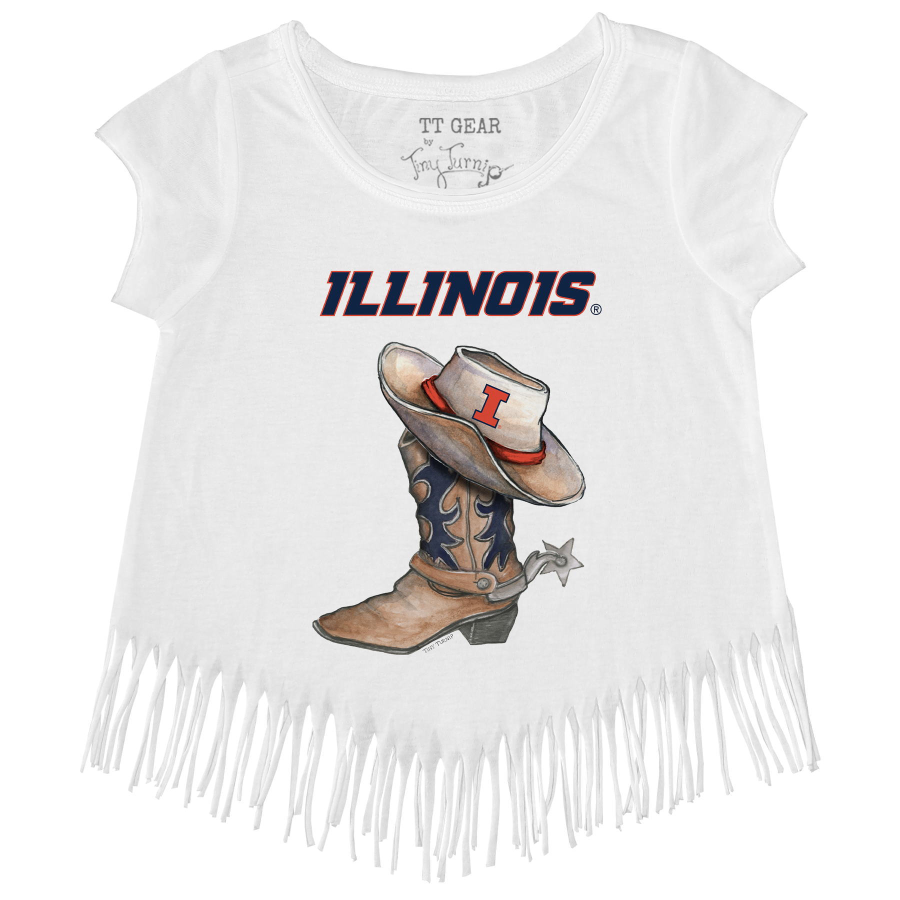Illinois Fighting Illini Cowboy Boot Fringe Tee