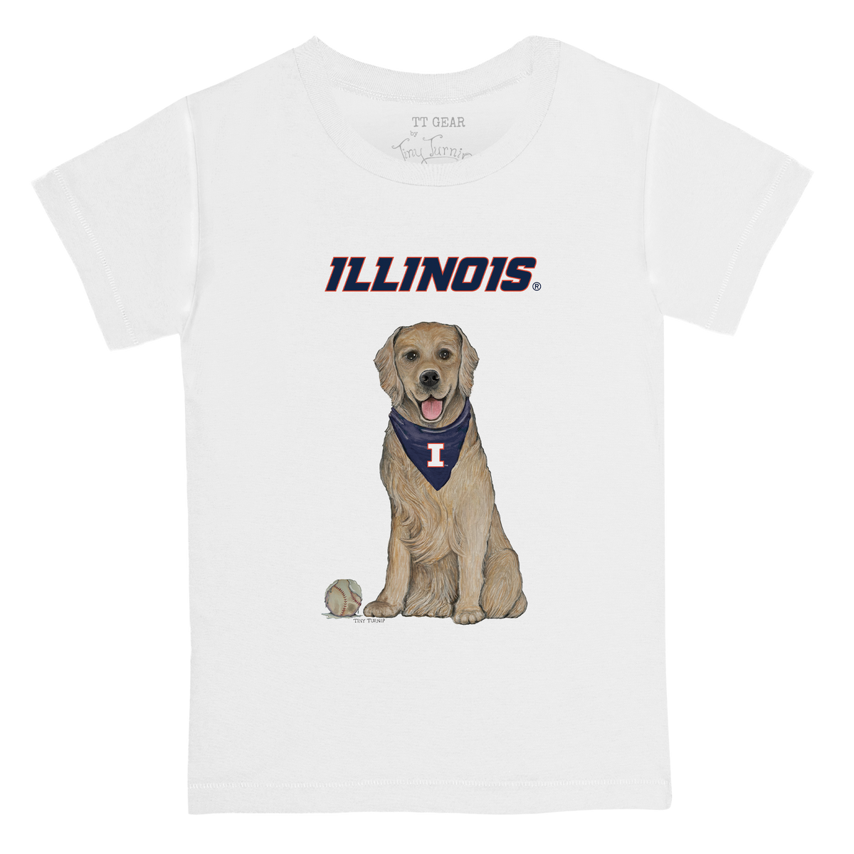 Illinois Fighting Illini Golden Retriever Kid's Tee Shirt