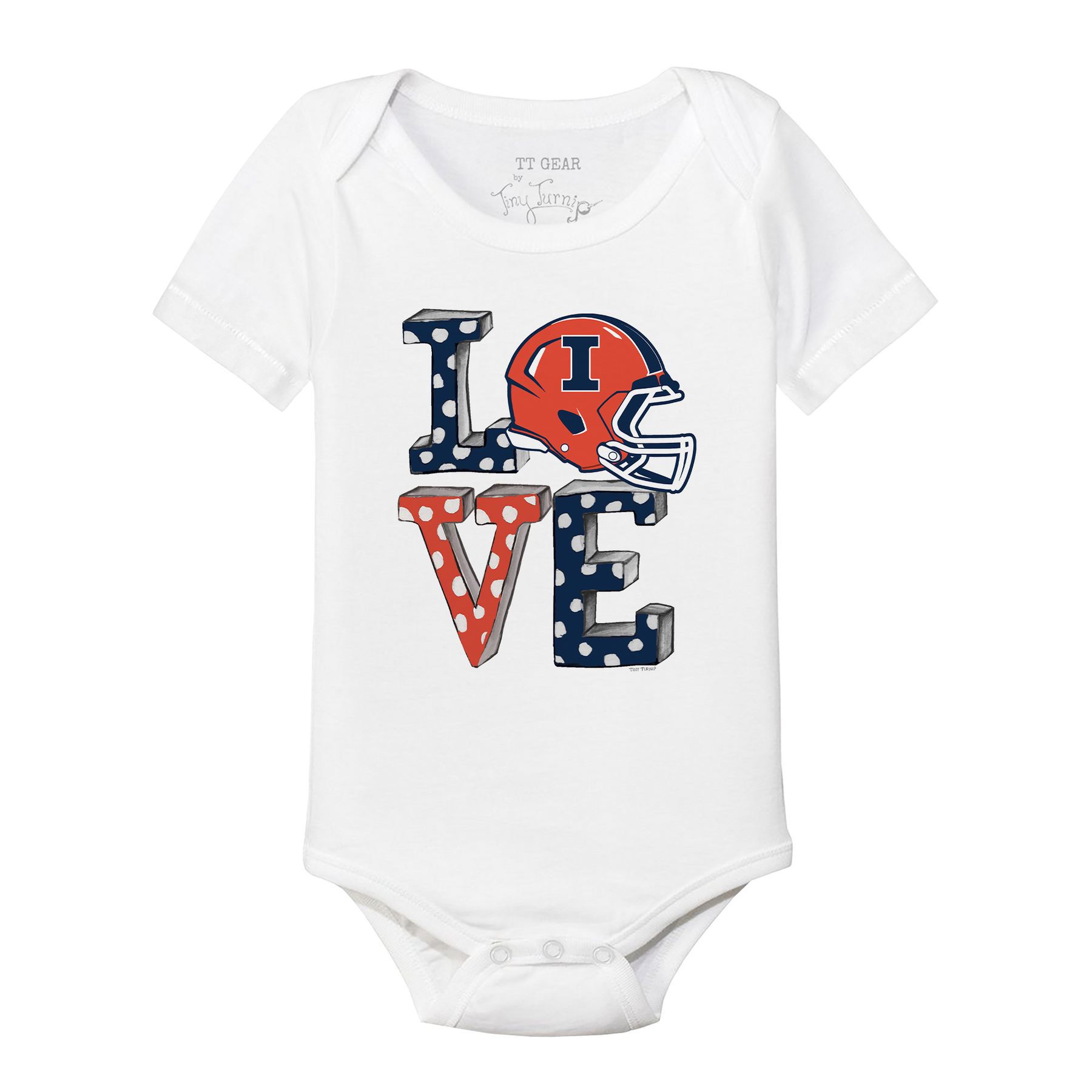 Illinois Fighting Illini LOVE Short Sleeve Snapper