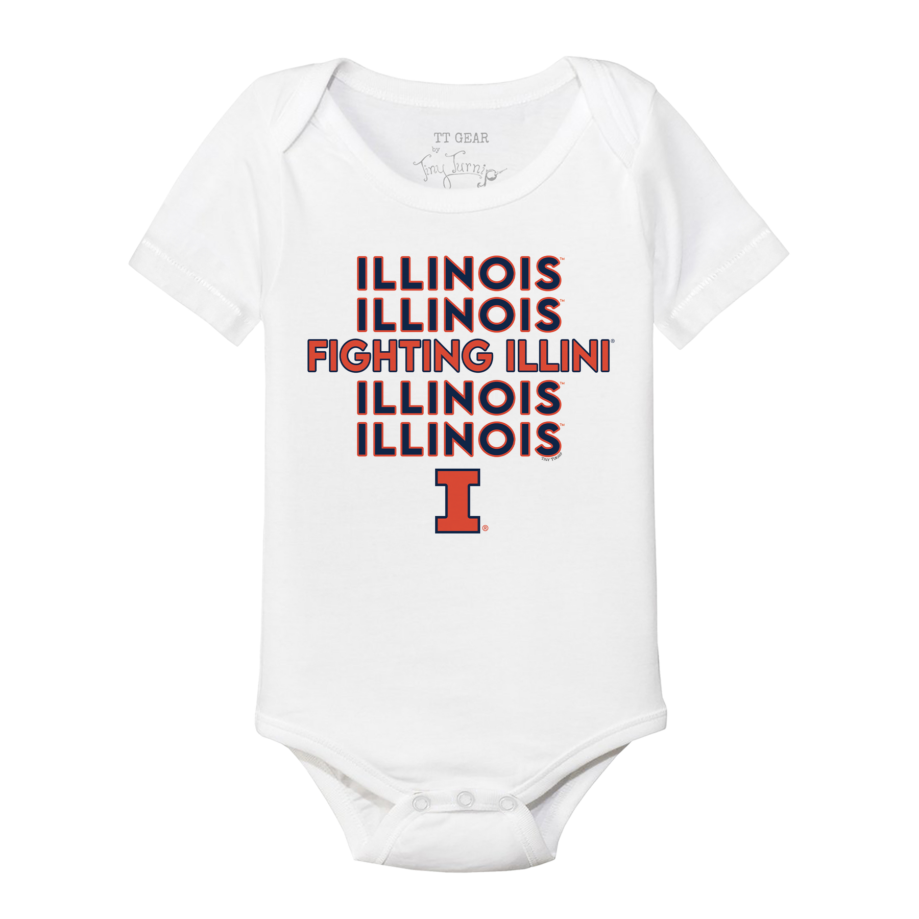 Illinois Fighting Illini Stacked Short Sleeve Snapper