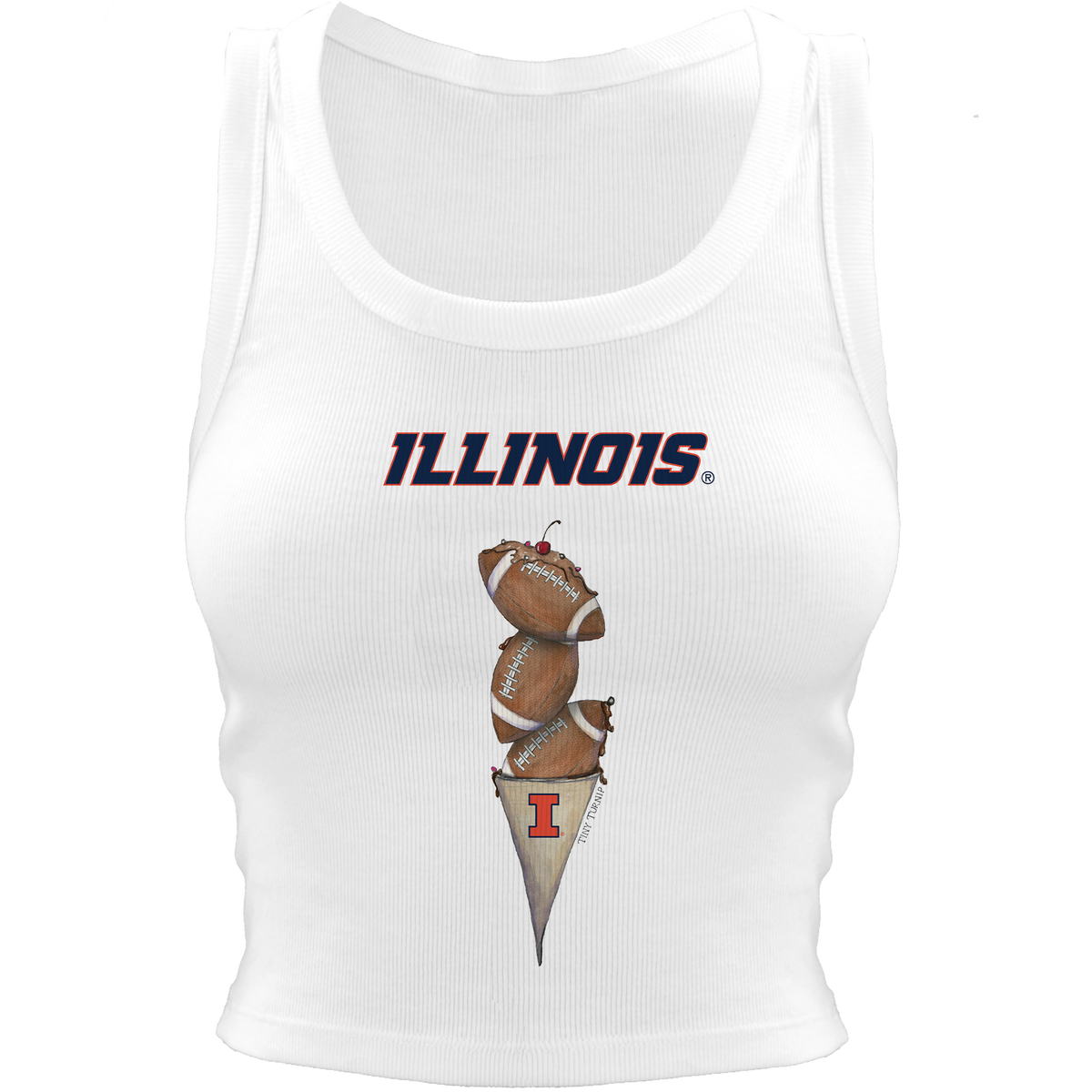 Illinois Fighting Illini Football Triple Scoop Crop Tank