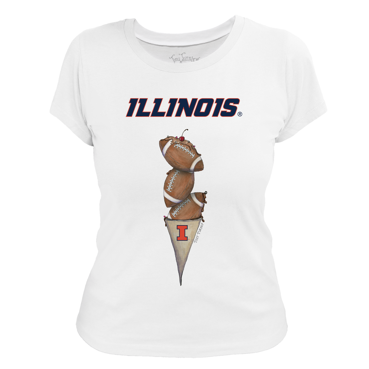Illinois Fighting Illini Football Triple Scoop Women's Tee Shirt