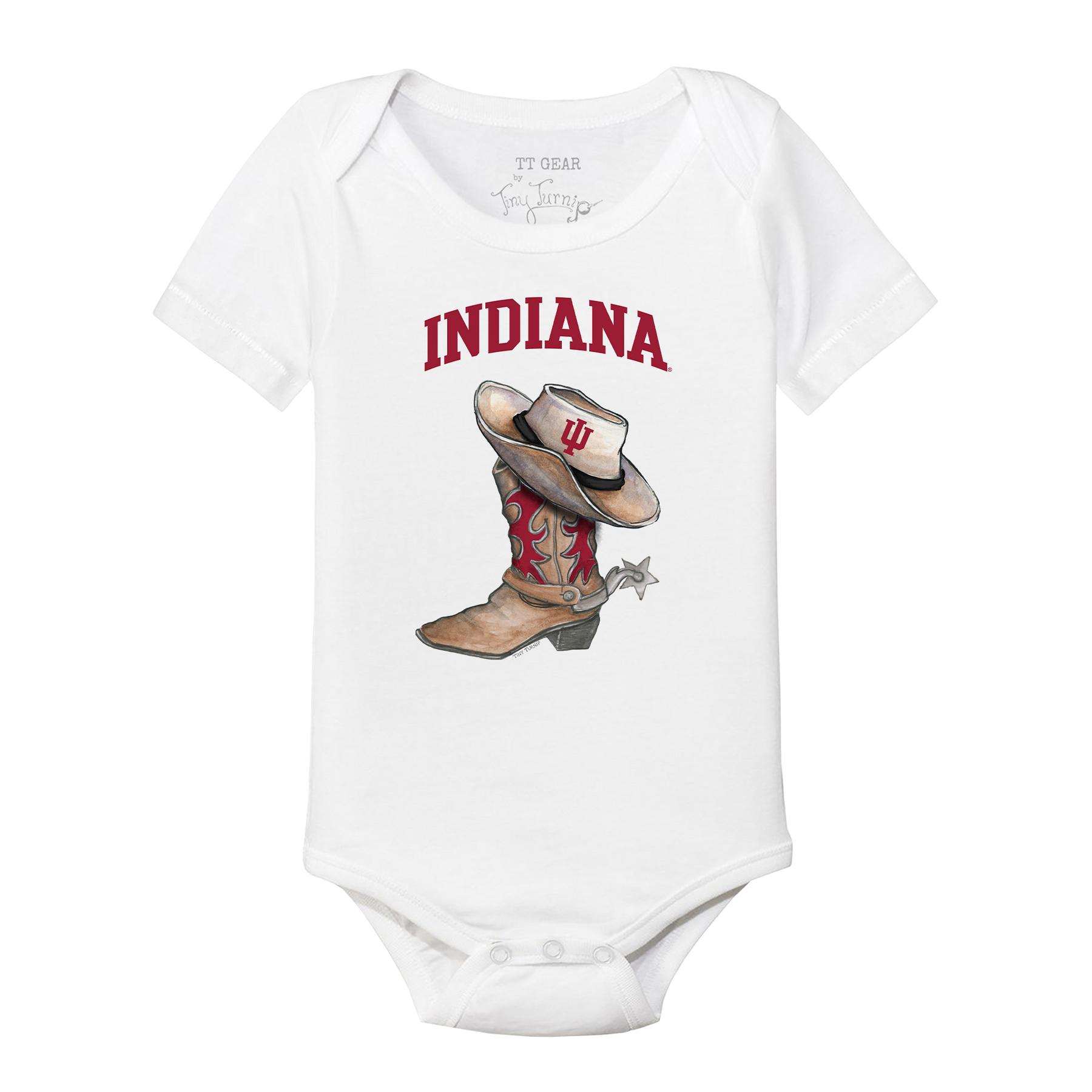 Indiana Hoosiers Cowboy Boot Short Sleeve Snapper