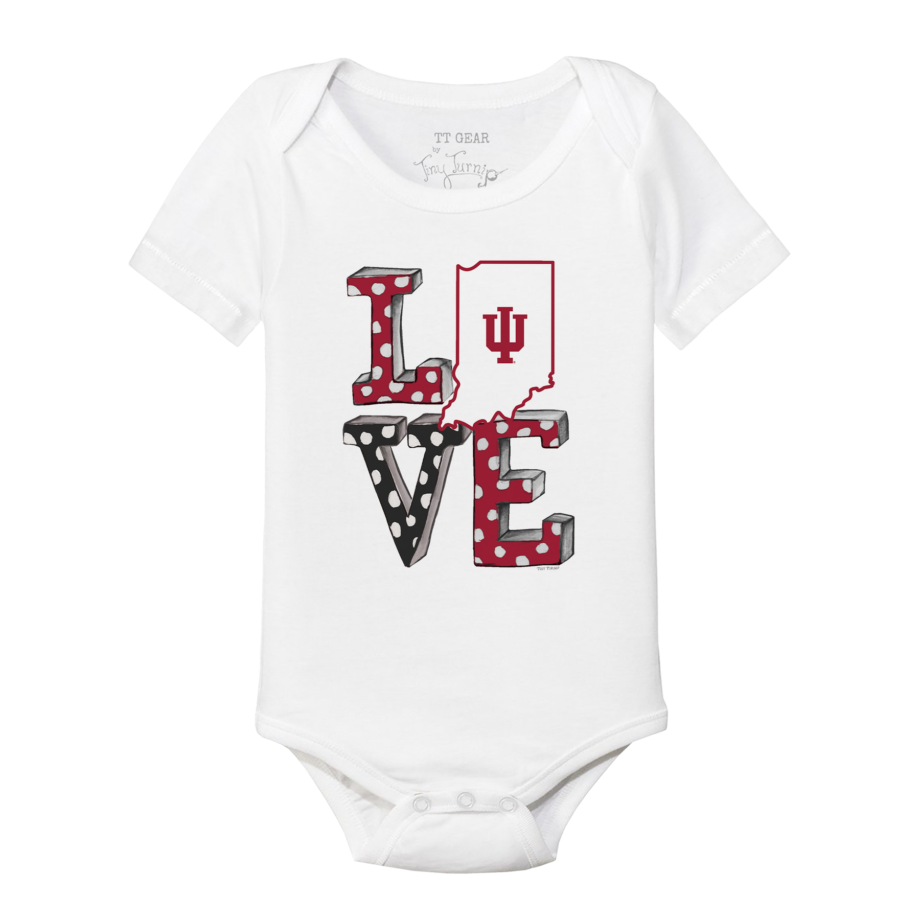 Indiana Hoosiers LOVE Short Sleeve Snapper