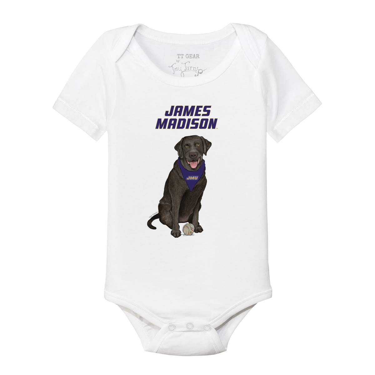 James Madison Dukes Black Labrador Retriever Short Sleeve Snapper