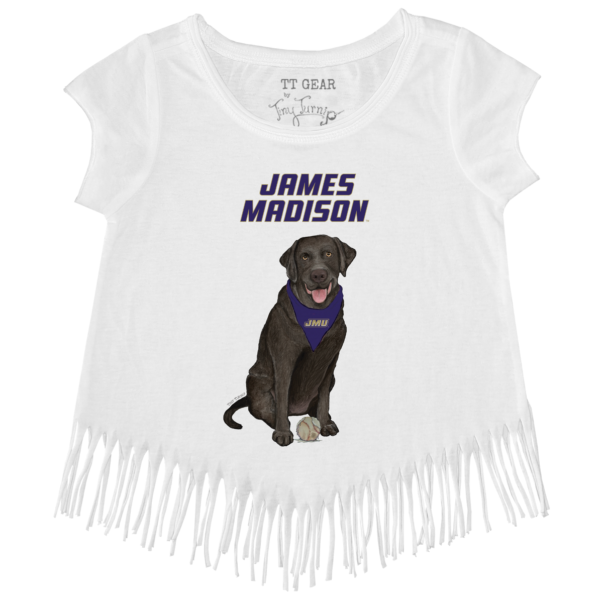 James Madison Dukes Black Labrador Retriever Fringe Tee