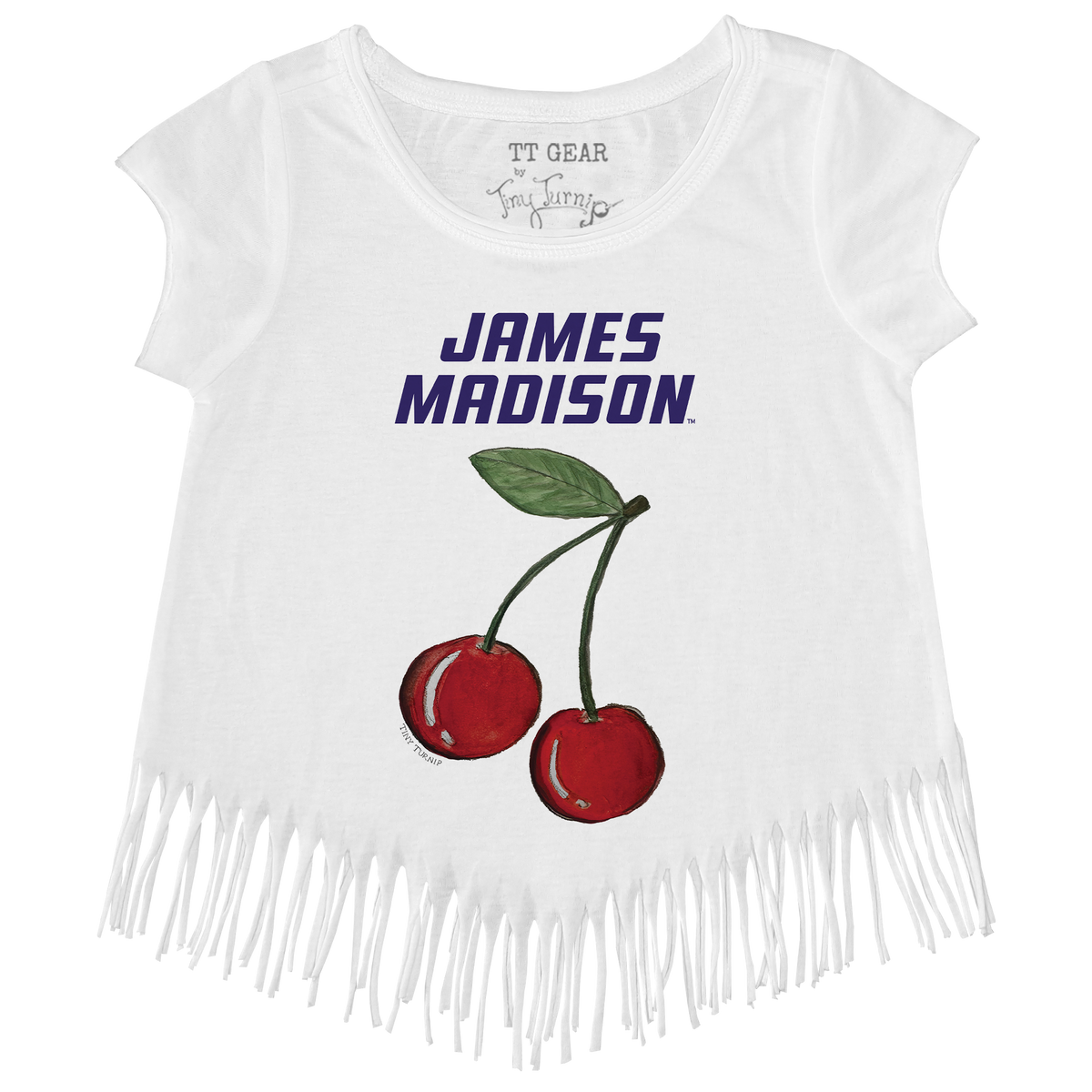 James Madison Dukes Cherry Fringe Tee
