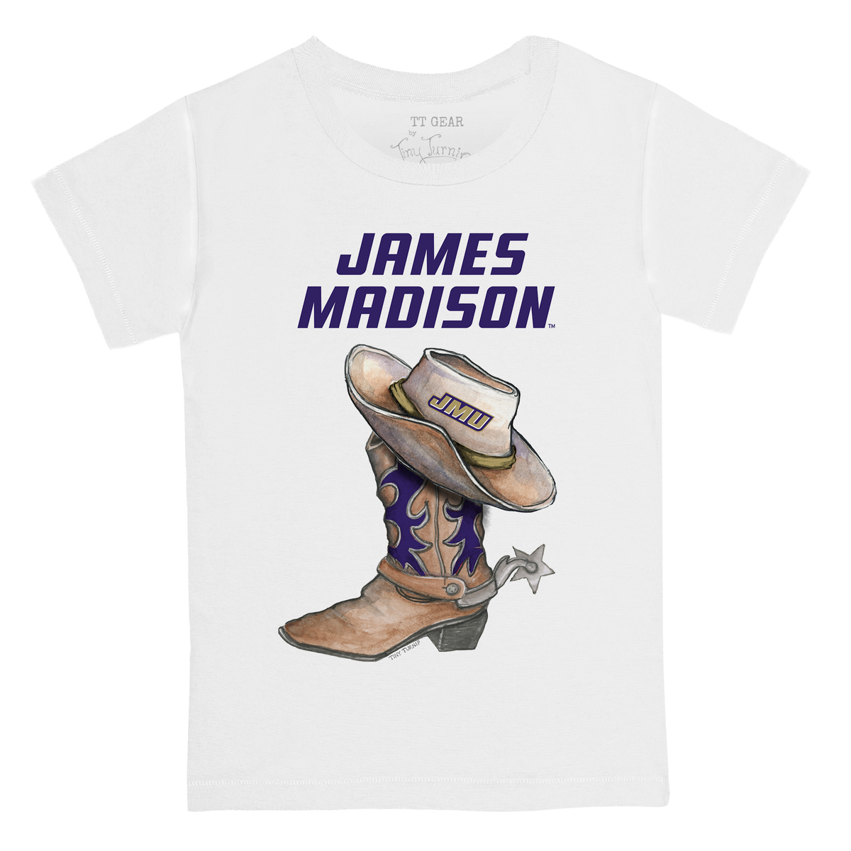 James Madison Dukes Cowboy Boot Kid's Tee Shirt