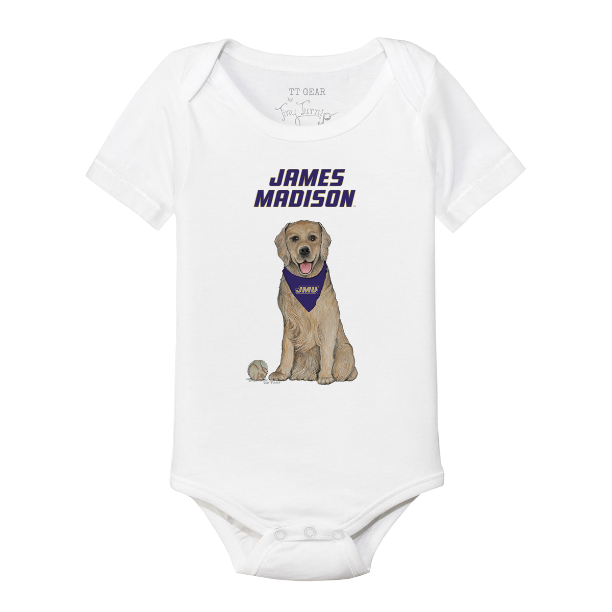 James Madison Dukes Golden Retriever Short Sleeve Snapper