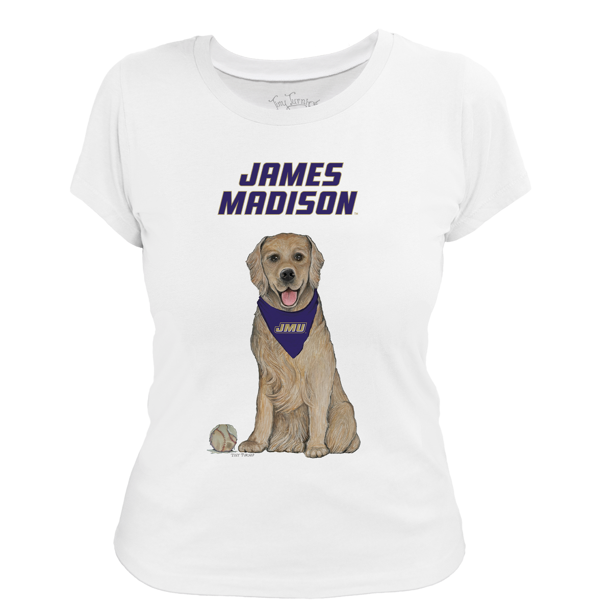 James Madison Dukes Golden Retriever Women's Tee Shirt