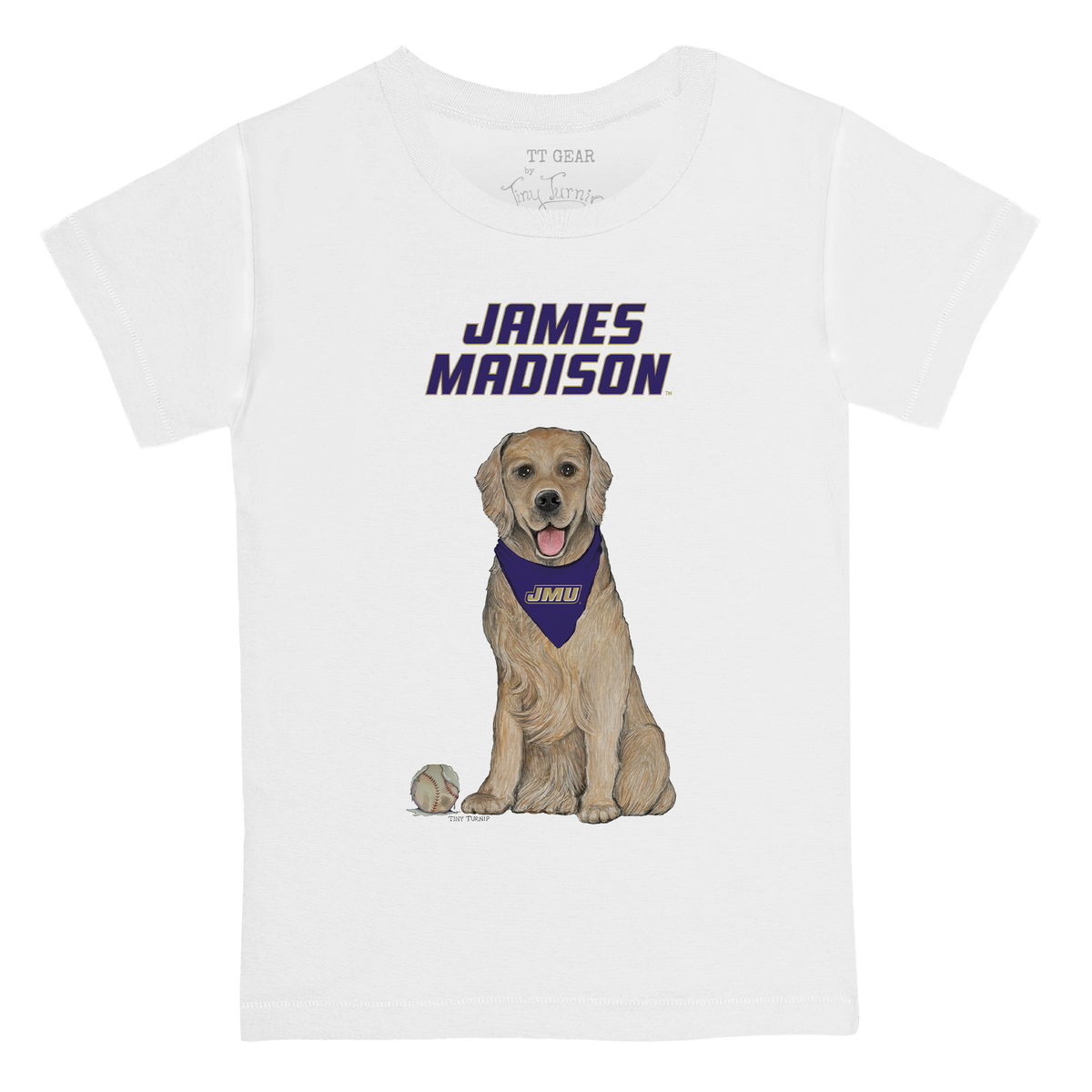 James Madison Dukes Golden Retriever Kid's Tee Shirt