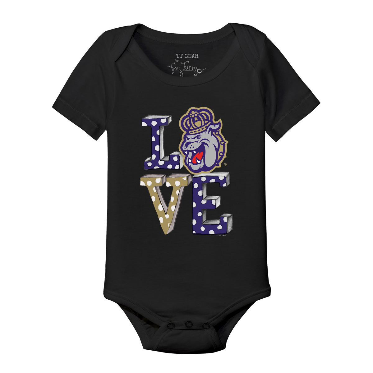 James Madison Dukes LOVE Short Sleeve Snapper