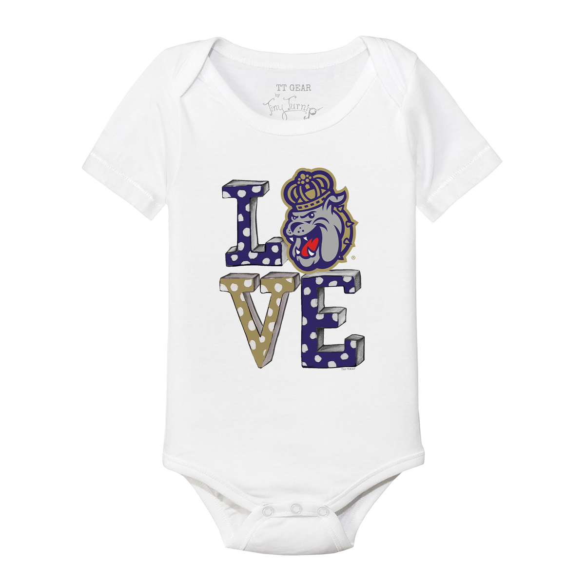 James Madison Dukes LOVE Short Sleeve Snapper