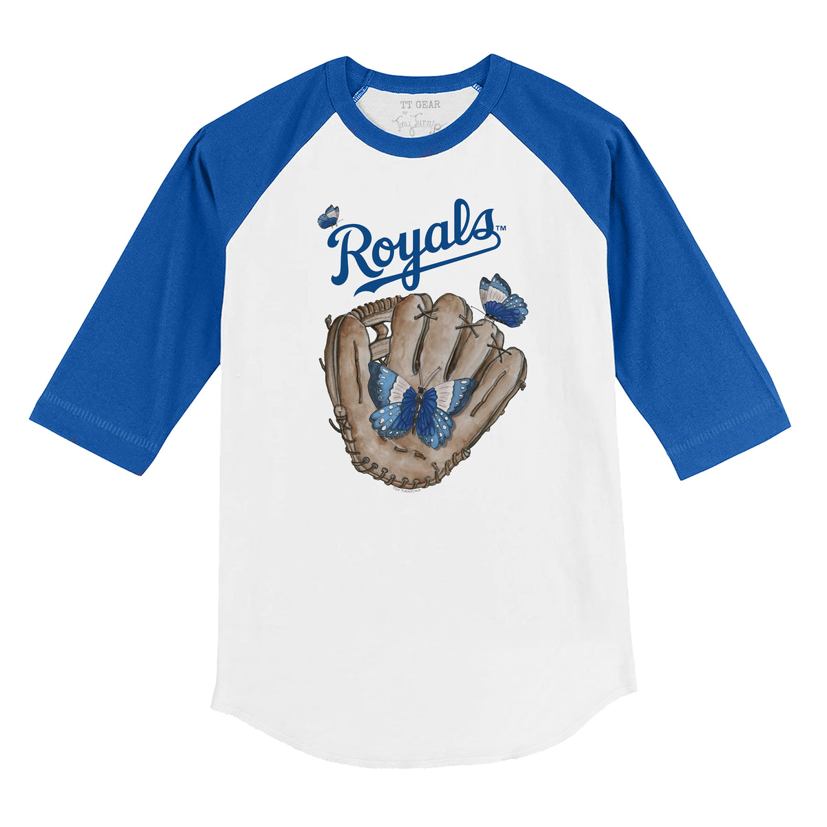 Kansas City Royals Butterfly Glove 3/4 Royal Blue Sleeve Raglan