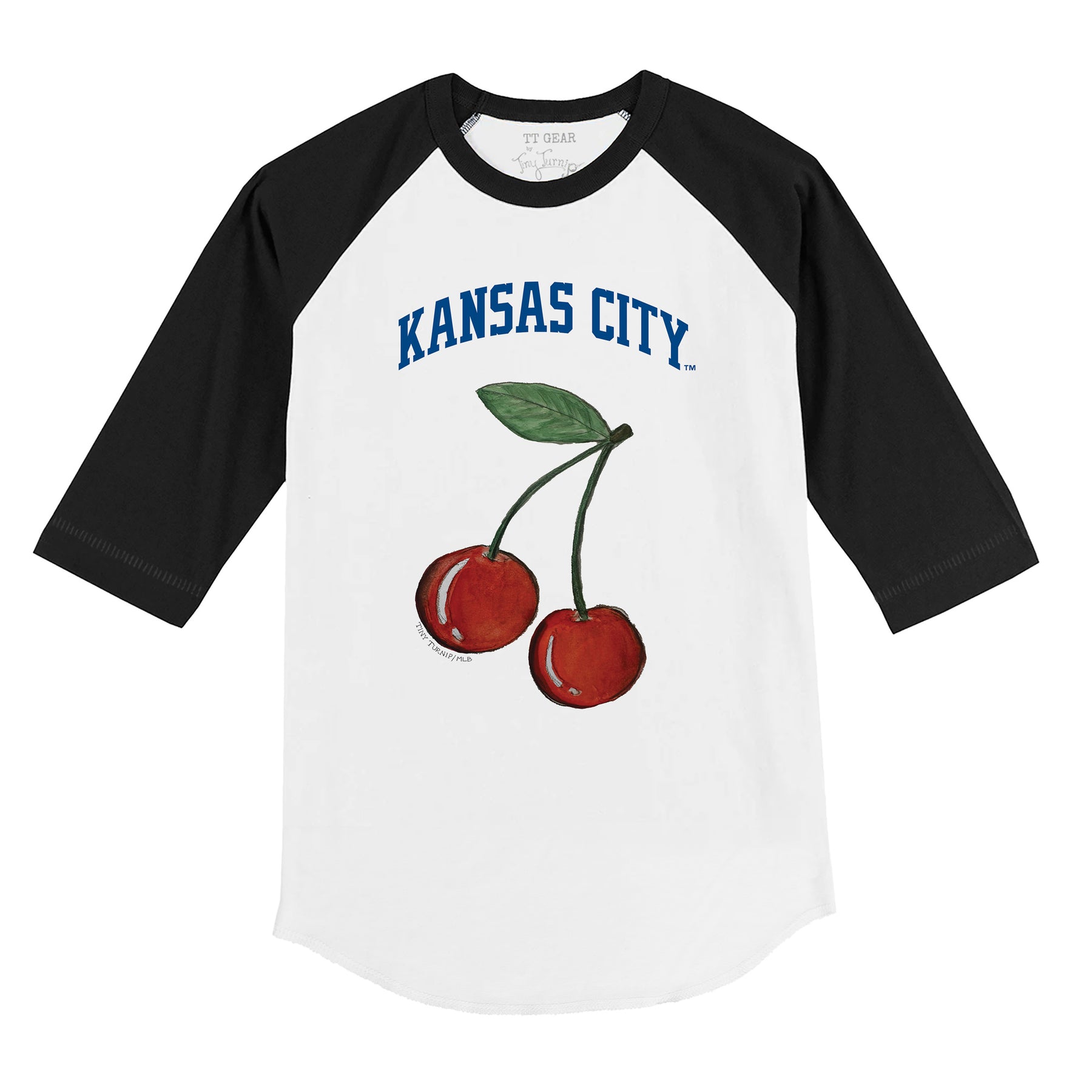 Kansas City Royals Cherry 3/4 Black Sleeve Raglan