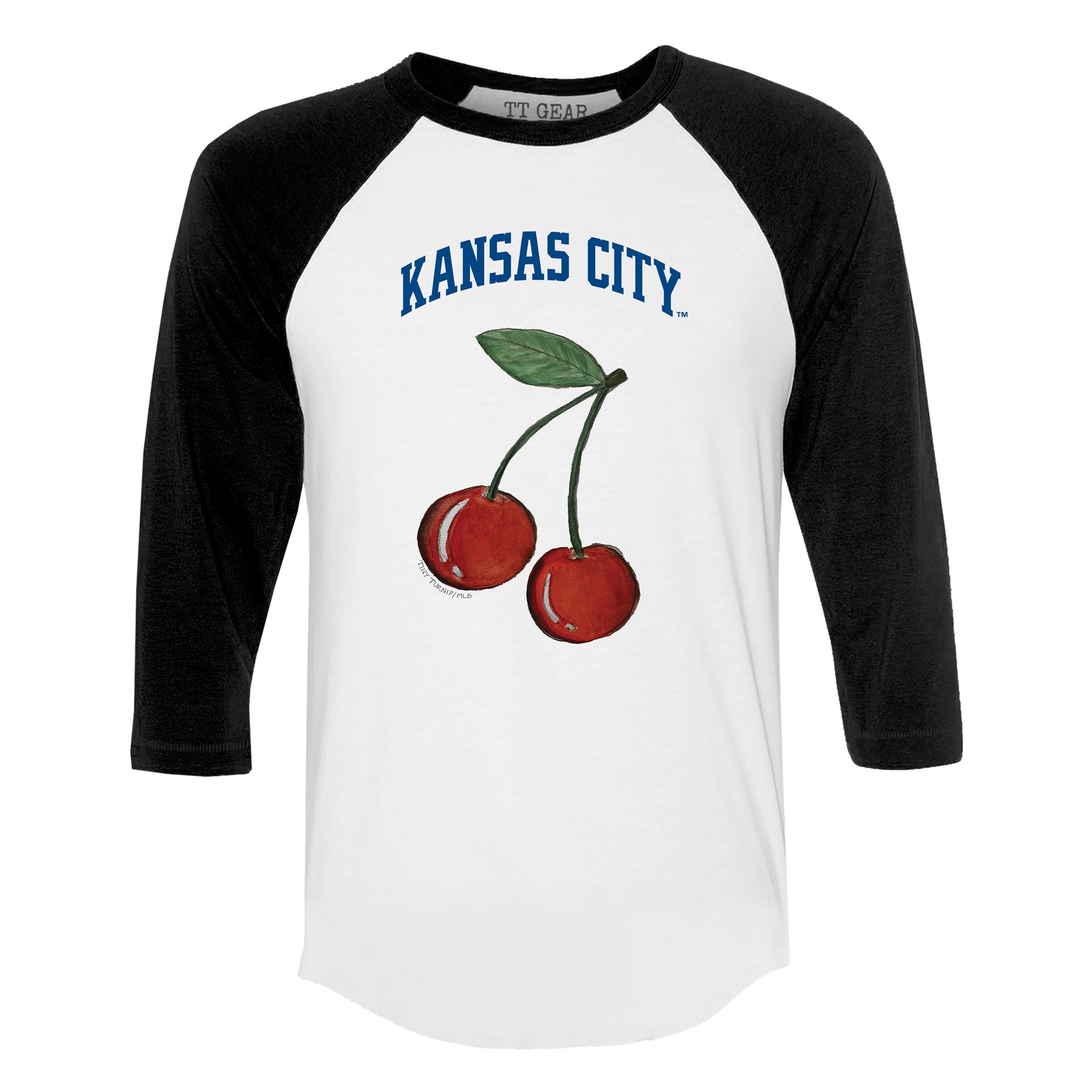 Kansas City Royals Cherry 3/4 Black Sleeve Raglan