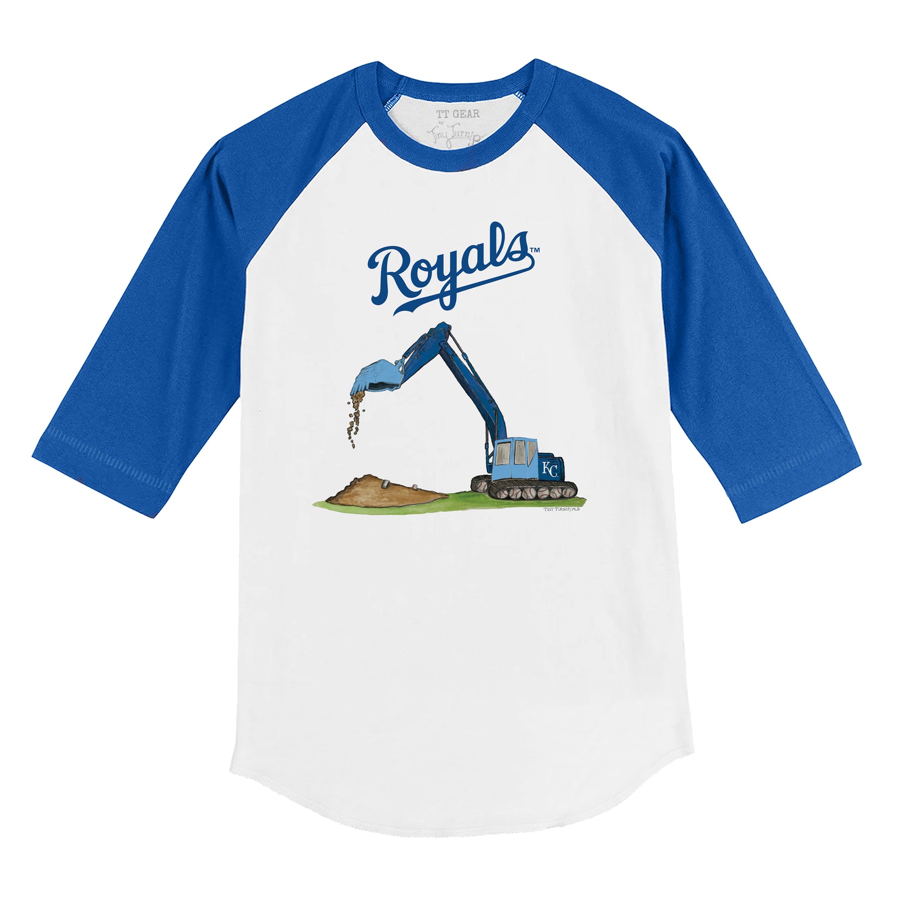 Kansas City Royals Excavator 3/4 Royal Blue Sleeve Raglan