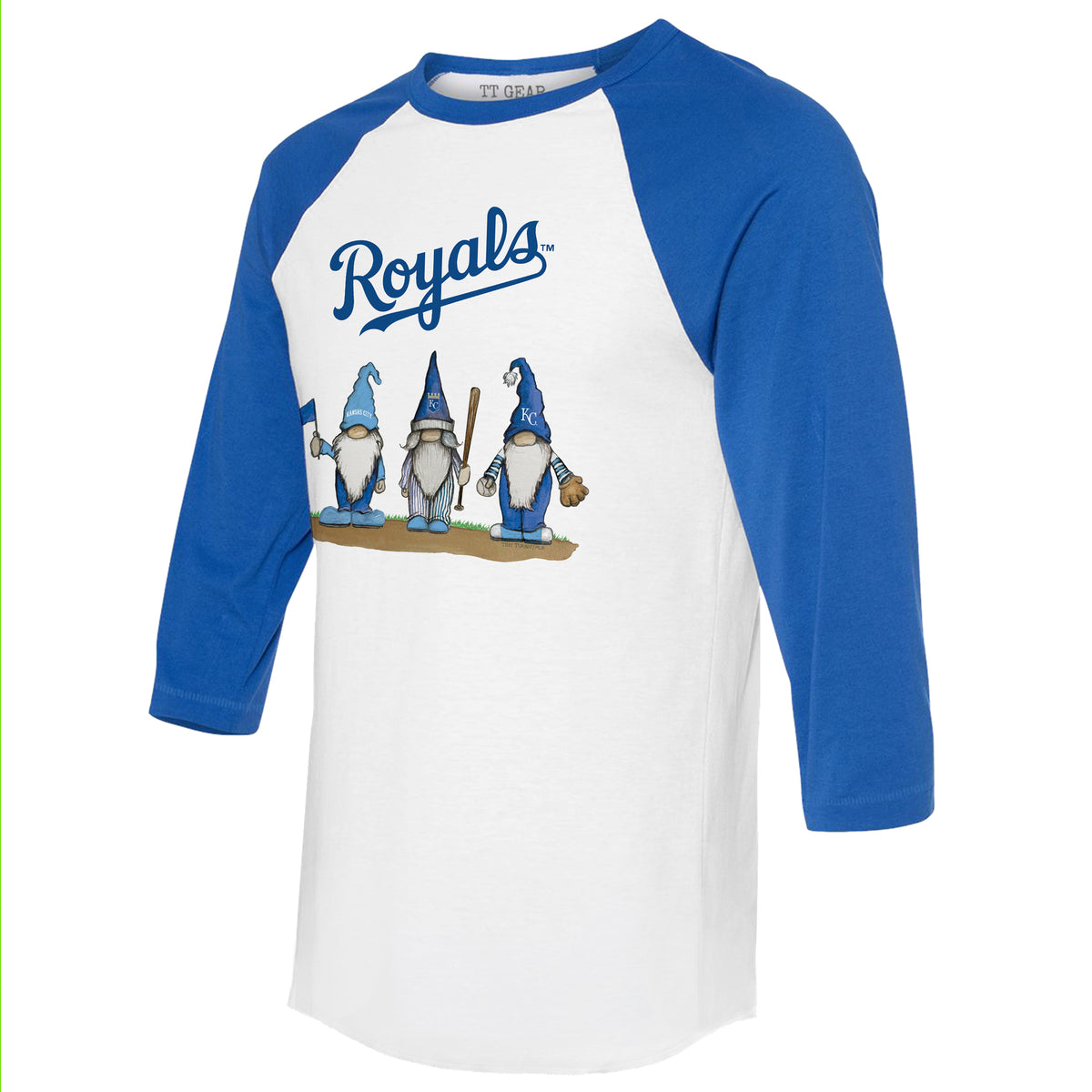 Kansas City Royals Gnomes 3/4 Royal Blue Sleeve Raglan