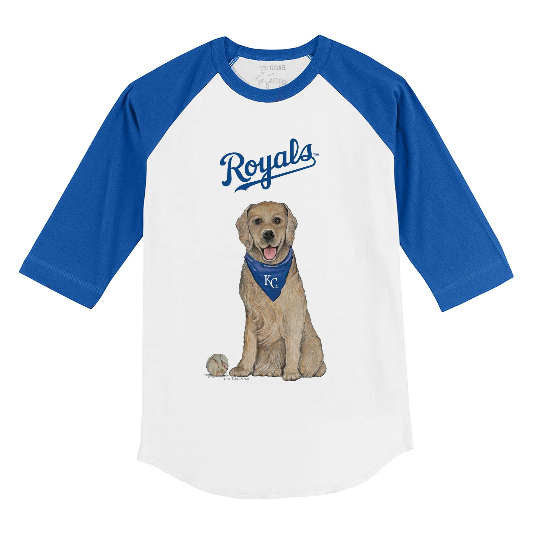 Kansas City Royals Golden Retriever 3/4 Royal Blue Sleeve Raglan