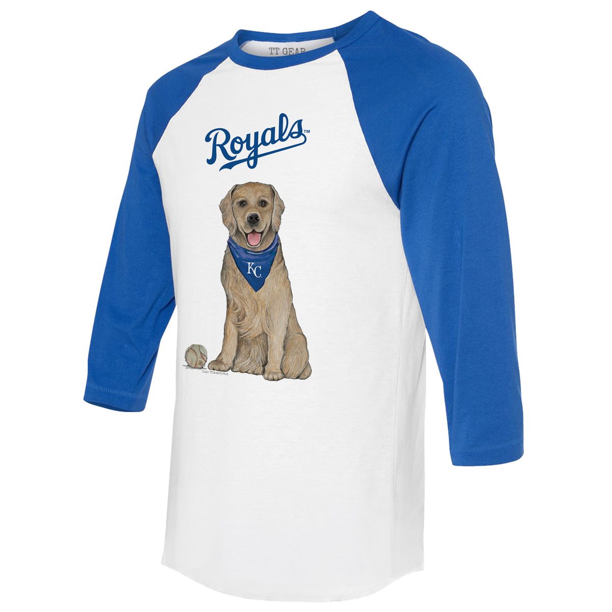 Kansas City Royals Golden Retriever 3/4 Royal Blue Sleeve Raglan