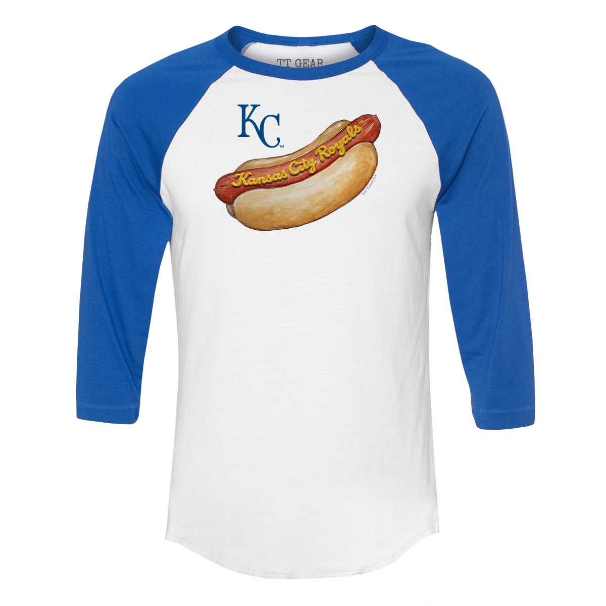 Kansas City Royals Hot Dog 3/4 Royal Blue Sleeve Raglan