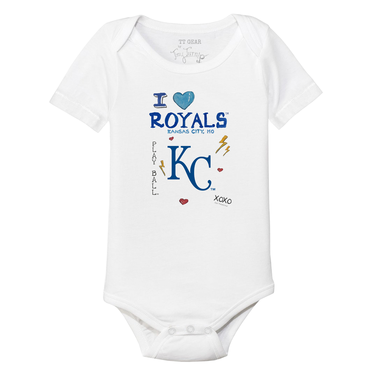 I Heart Royals Short Sleeve Snapper - Tiny Turnip