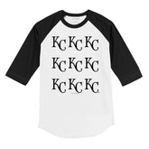 Kansas City Royals Logo Grid 3/4 Black Sleeve Raglan