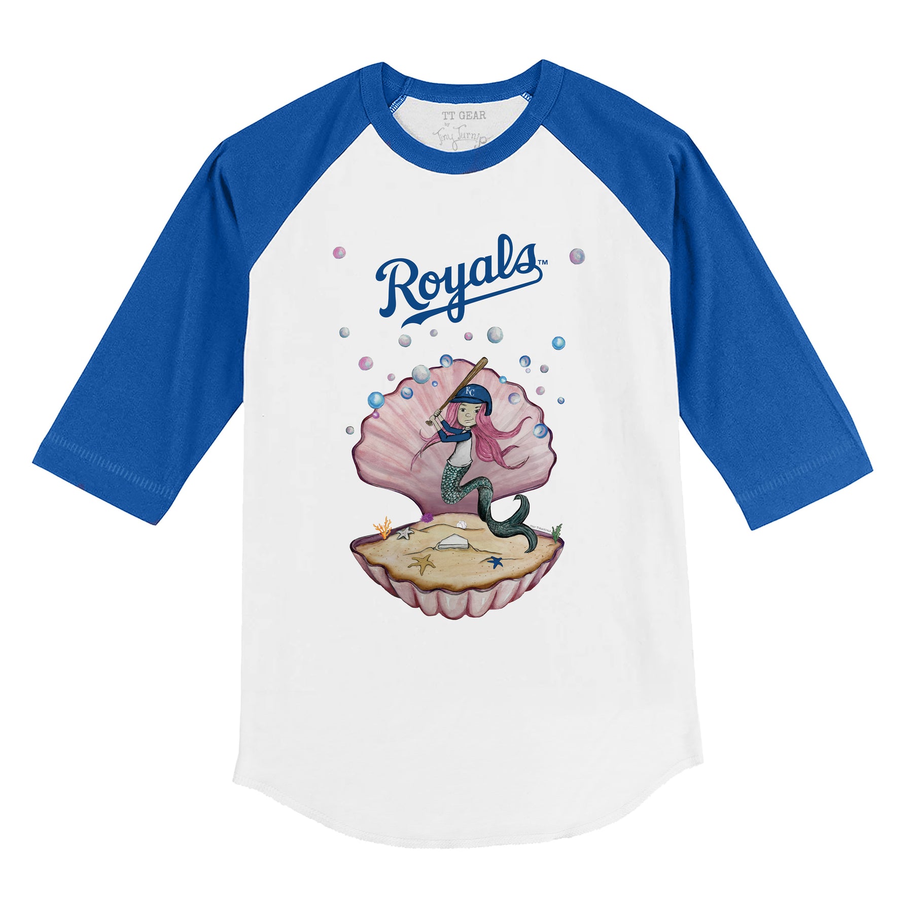 Kansas City Royals Mermaid 3/4 Royal Blue Sleeve Raglan