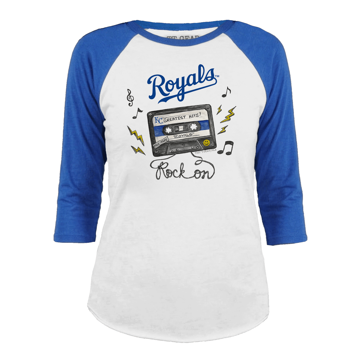 Kansas City Royals Mixtape 3/4 Royal Blue Sleeve Raglan