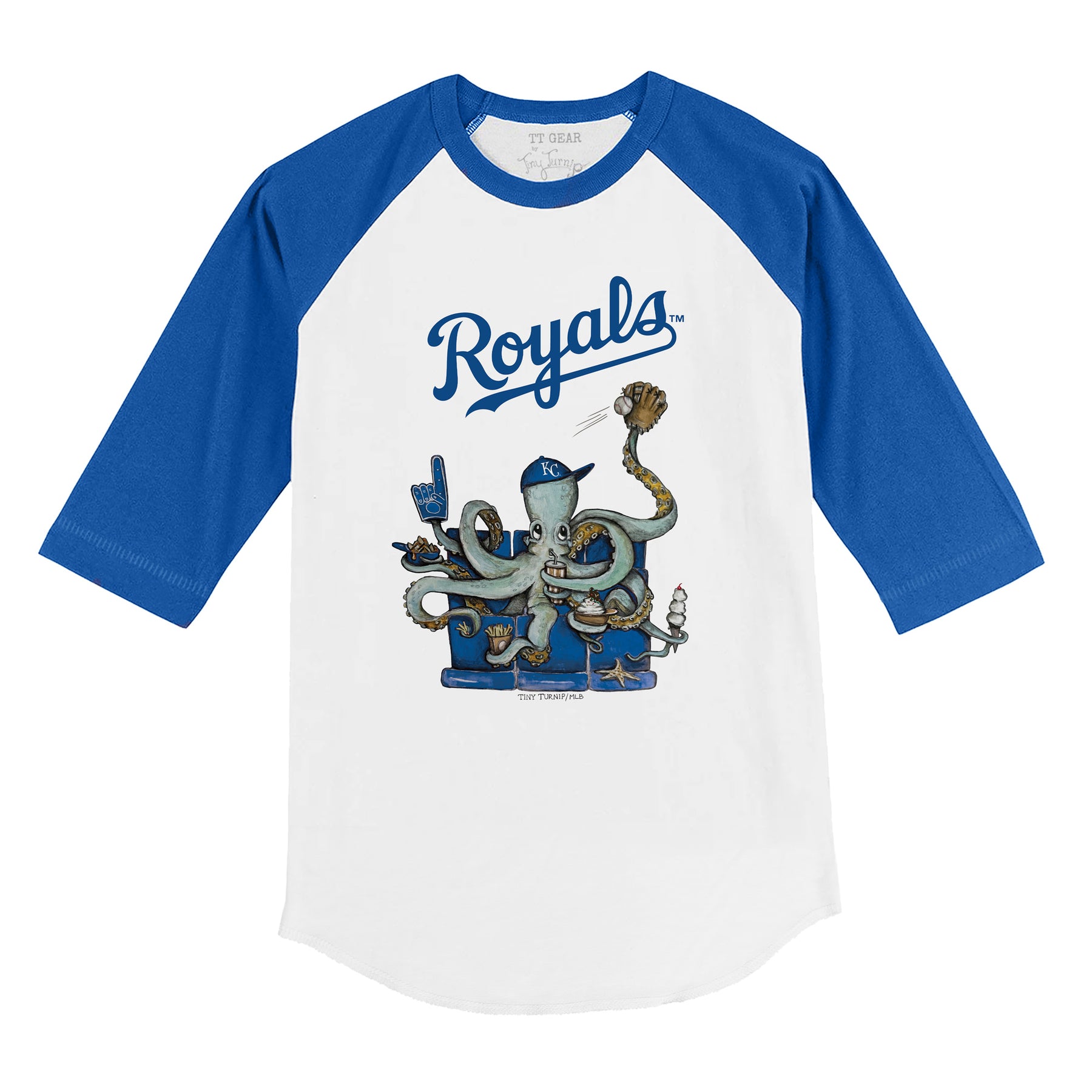 Kansas City Royals Octopus 3/4 Royal Blue Sleeve Raglan