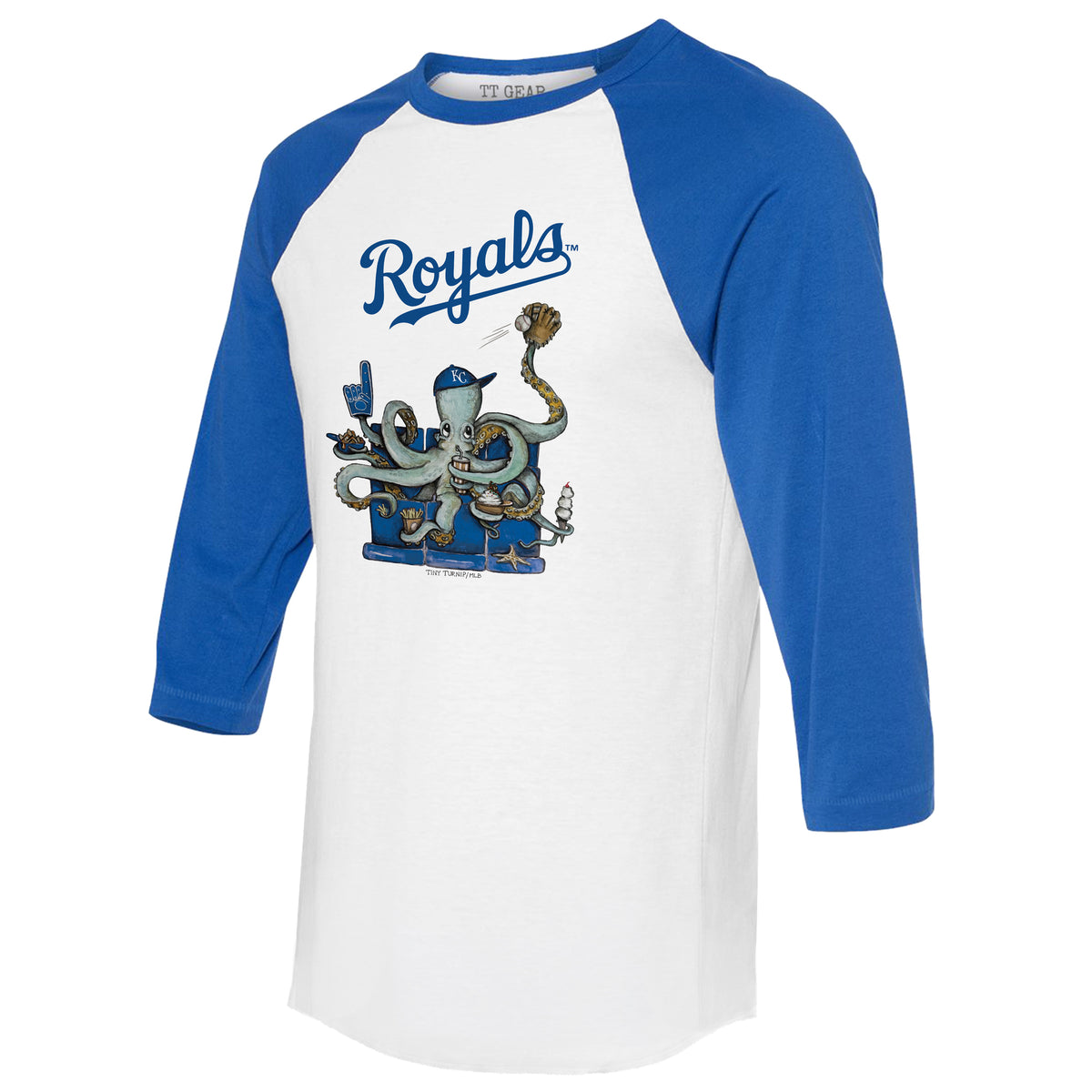 Kansas City Royals Octopus 3/4 Royal Blue Sleeve Raglan