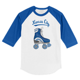 Kansas City Royals Retro Skate 3/4 Royal Blue Sleeve Raglan
