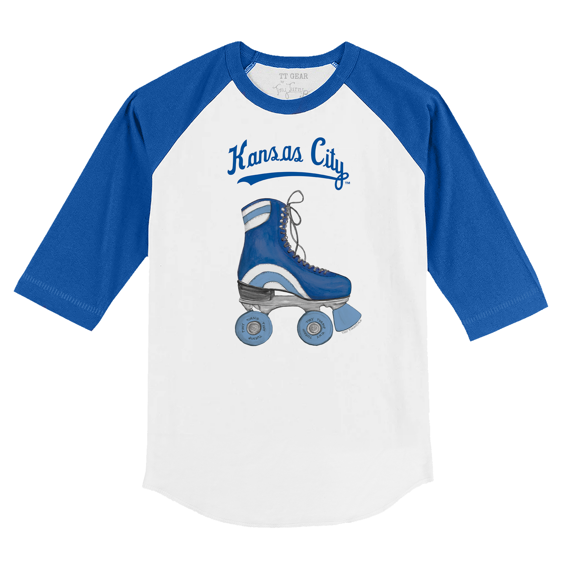 Kansas City Royals Retro Skate 3/4 Royal Blue Sleeve Raglan