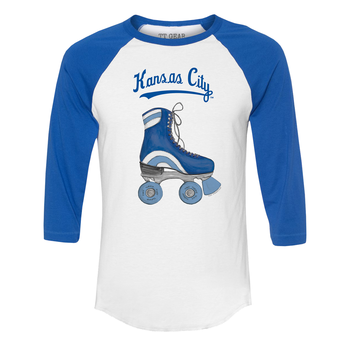 Kansas City Royals Retro Skate 3/4 Royal Blue Sleeve Raglan
