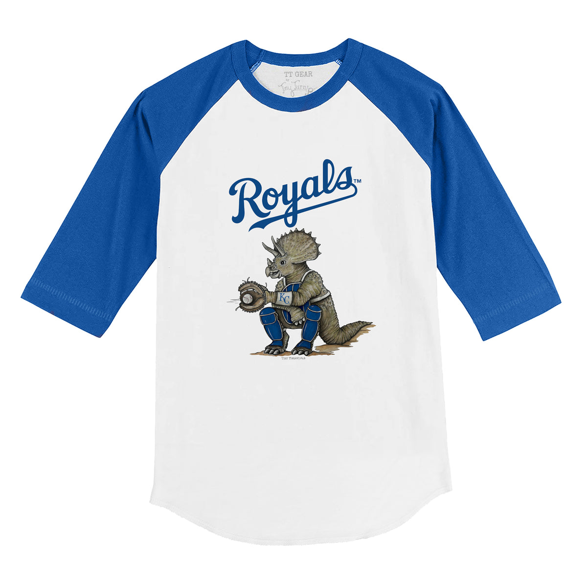 Kansas City Royals Triceratops 3/4 Royal Blue Sleeve Raglan
