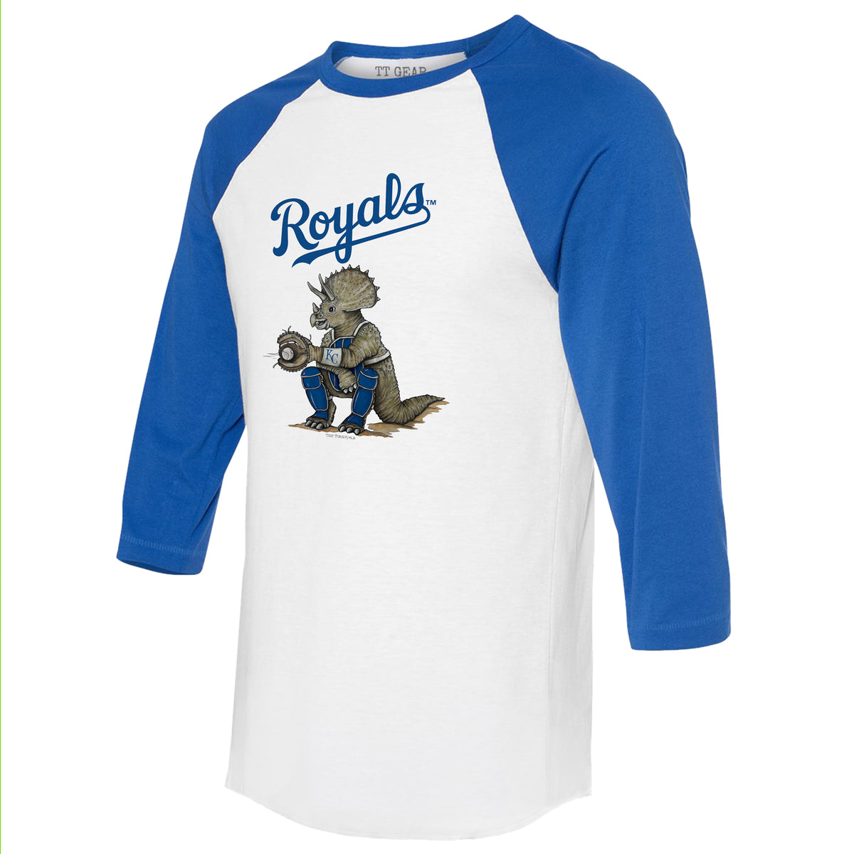 Kansas City Royals Triceratops 3/4 Royal Blue Sleeve Raglan