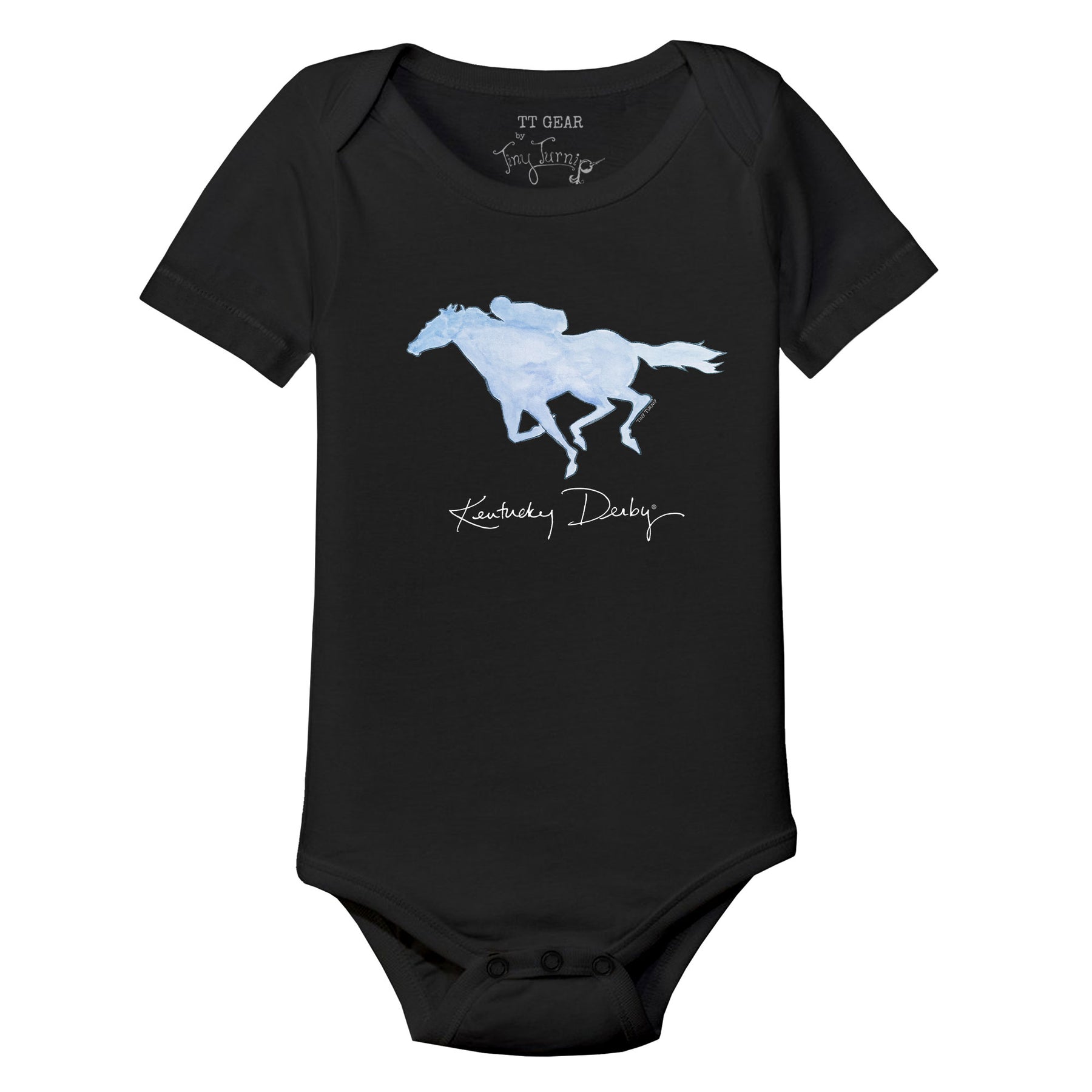 Kentucky Derby 2024 Blue Silhouette Short Sleeve Snapper