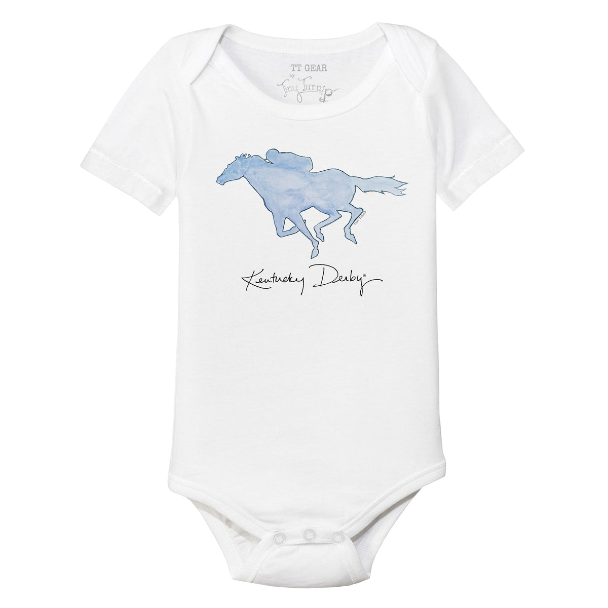 Kentucky Derby 2024 Blue Silhouette Short Sleeve Snapper