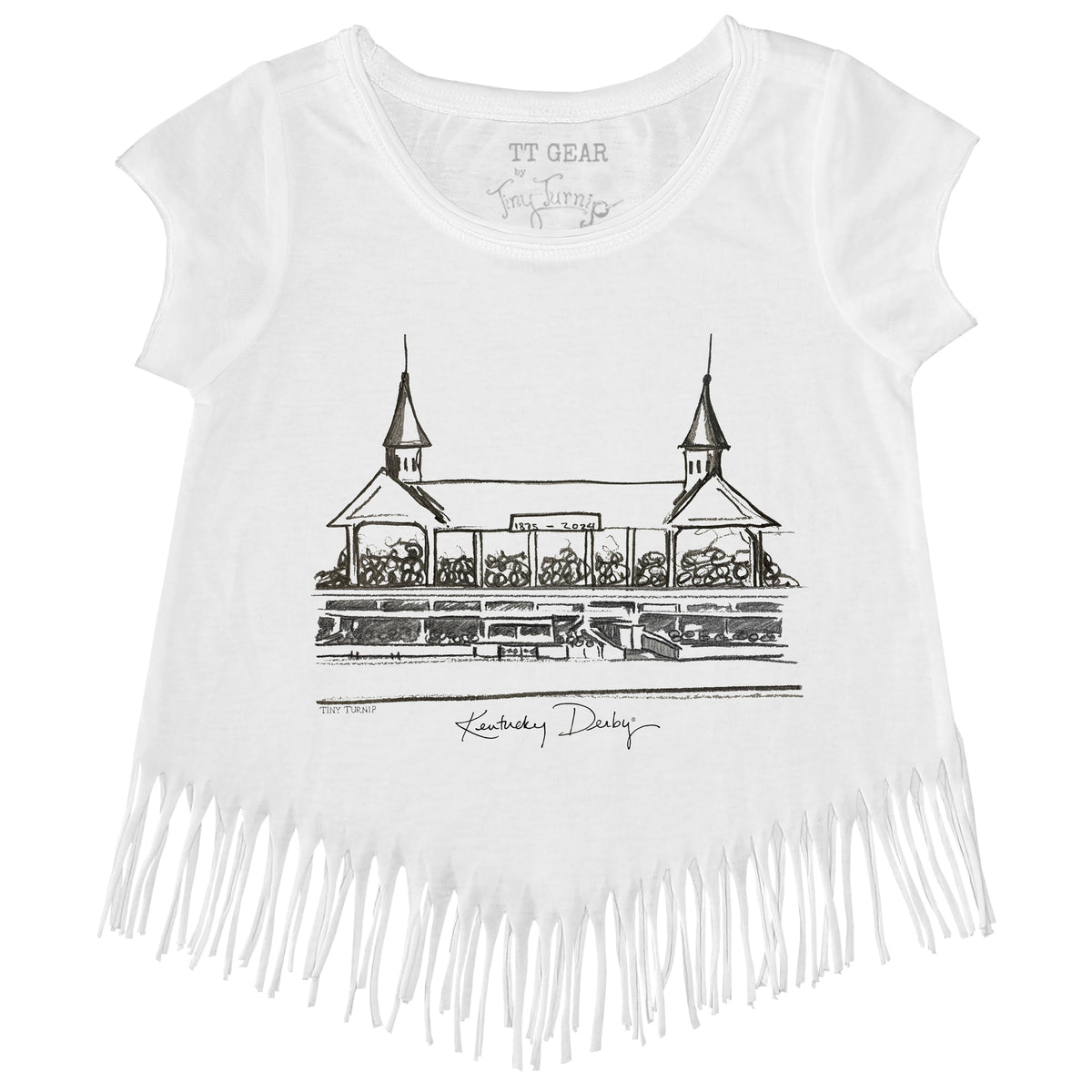 Kentucky Derby 2024 Churchill Downs Sketch Fringe Tee